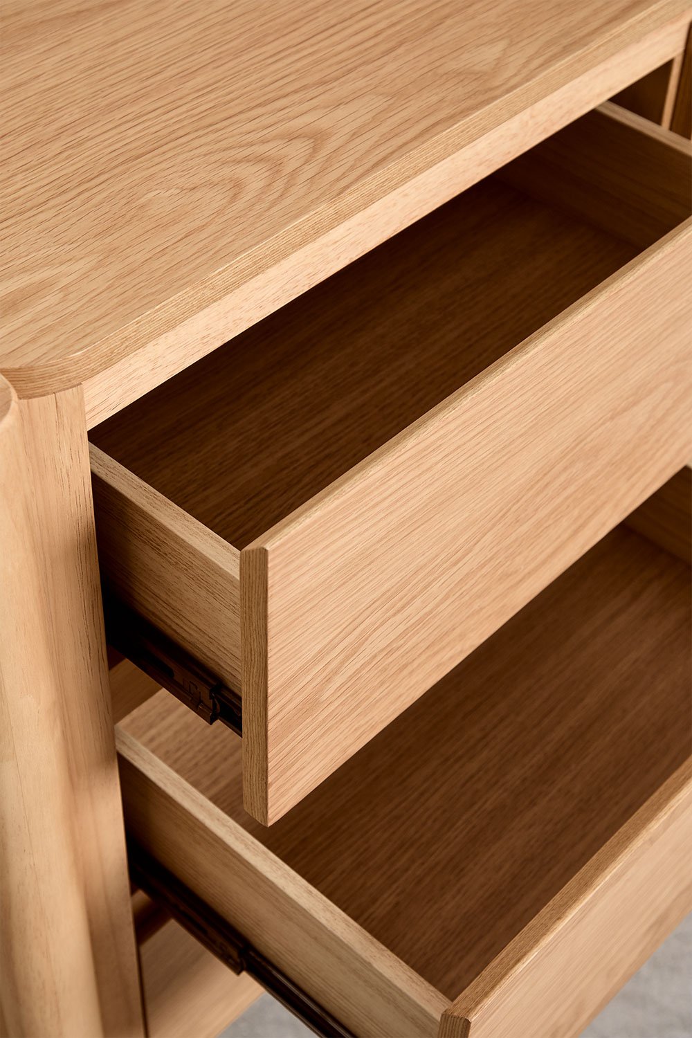 Credenza rettangolare 110x45 cm in MDF impiallacciato rovere Munden