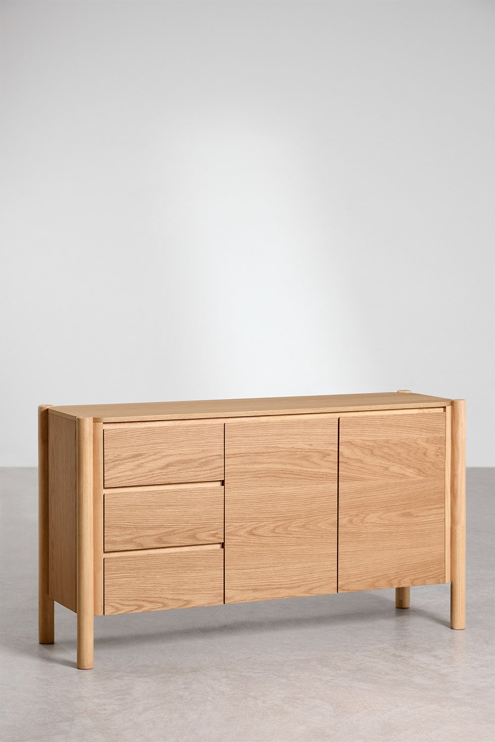 Credenza rettangolare 145x45 cm in MDF impiallacciato rovere Munden