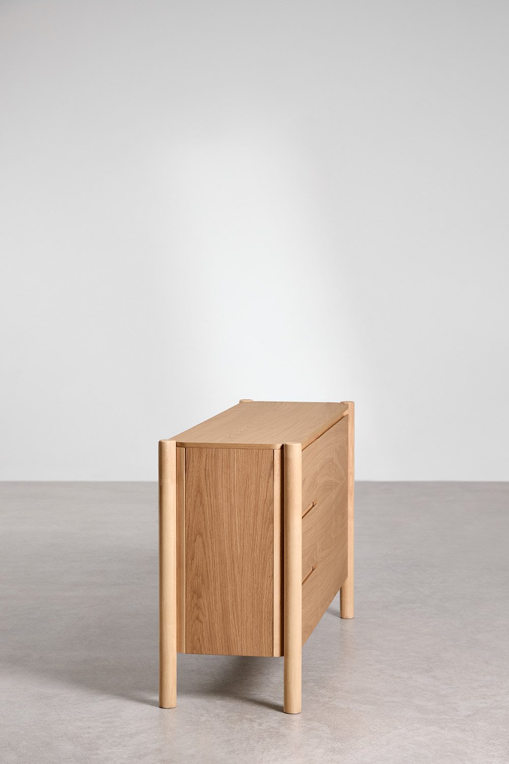 Credenza rettangolare 145x45 cm in MDF impiallacciato rovere Munden