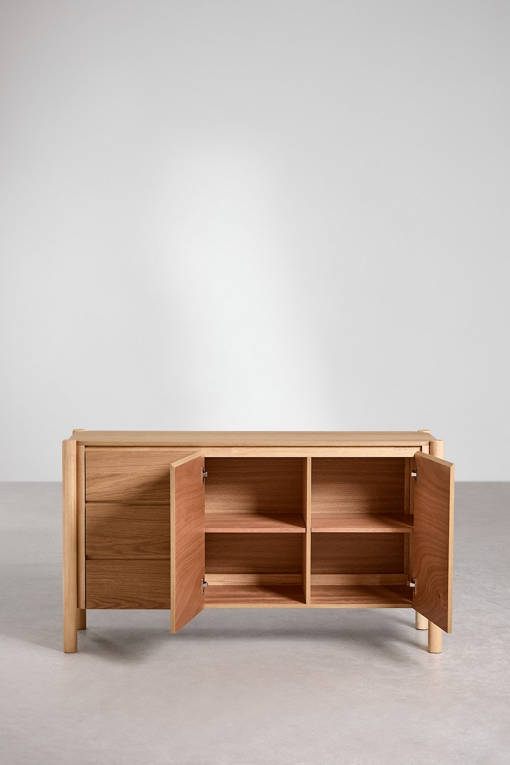 Credenza rettangolare 145x45 cm in MDF impiallacciato rovere Munden