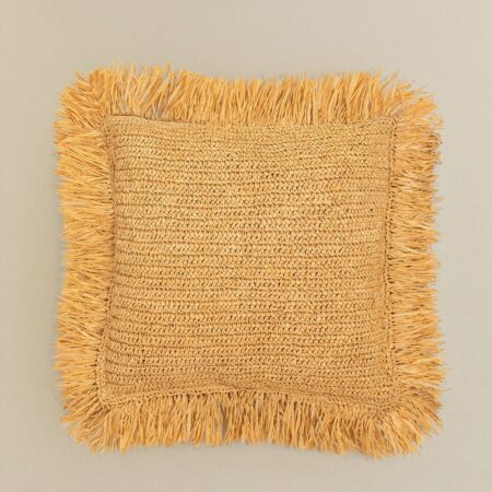 Cuscino quadrato in rafia intrecciata (45x45 cm) Doncka