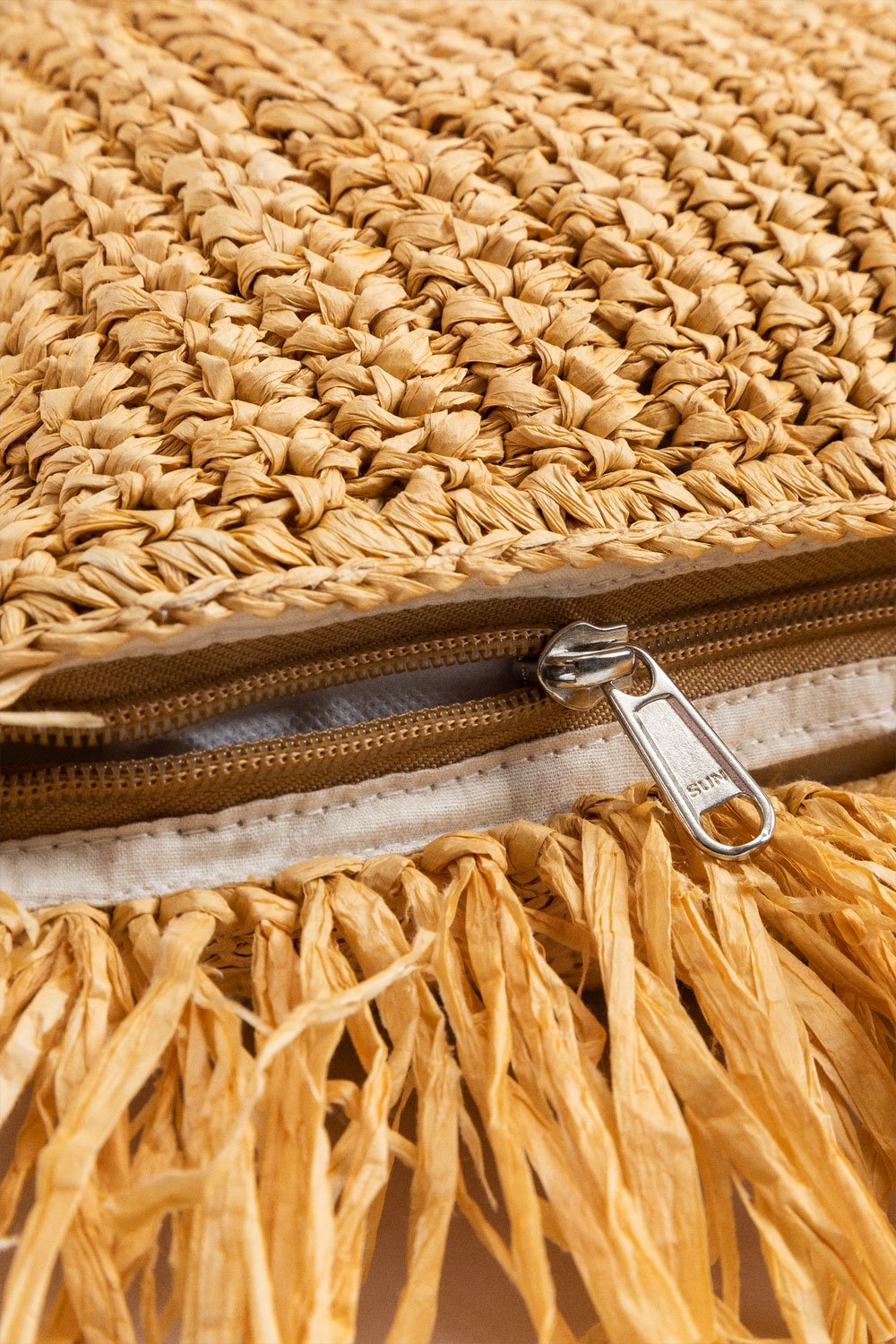 Cuscino quadrato in rafia intrecciata (45x45 cm) Doncka