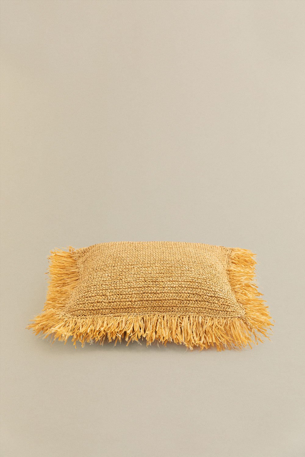 Cuscino quadrato in rafia intrecciata (45x45 cm) Doncka