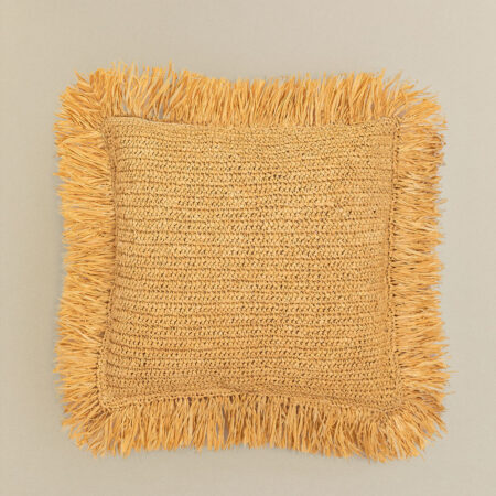 Cuscino quadrato in rafia intrecciata (45x45 cm) Doncka