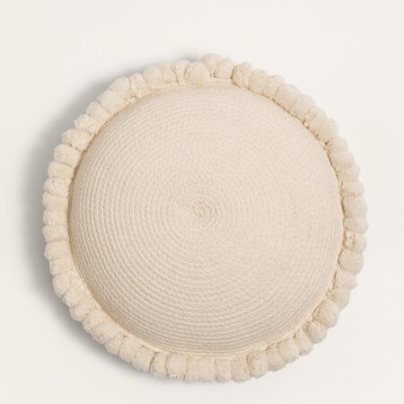 Cuscino rotondo in cotone intrecciato Olets