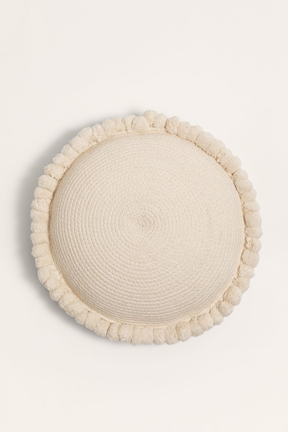 Cuscino rotondo in cotone intrecciato Olets