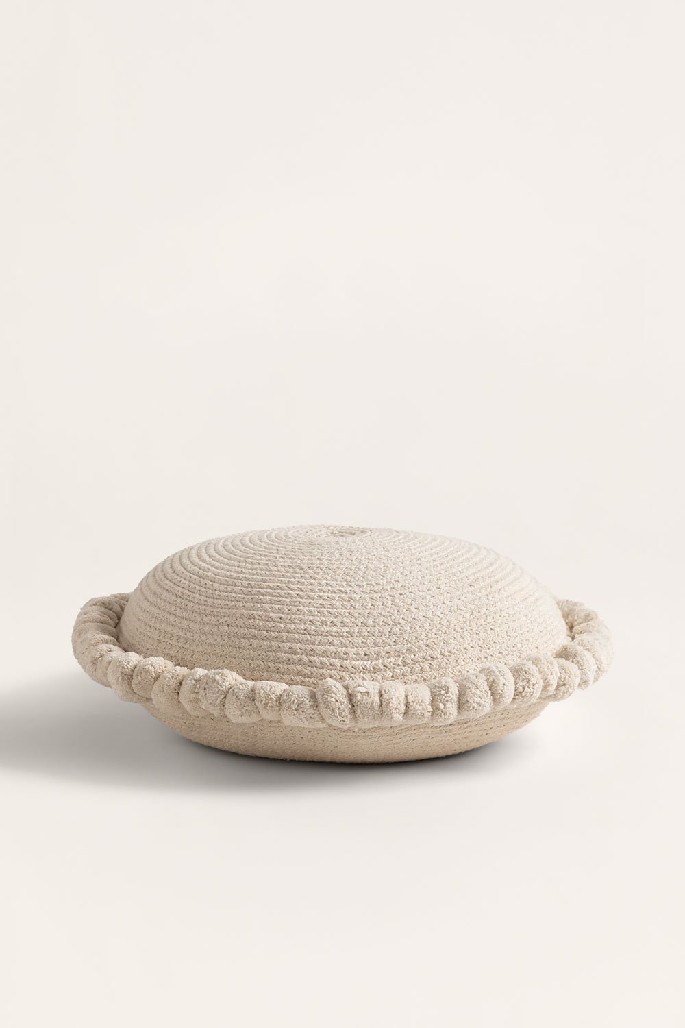 Cuscino rotondo in cotone intrecciato Olets