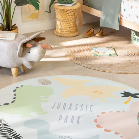 Cuscino rotondo in vinile (Ø150 cm) Dino Party Kids