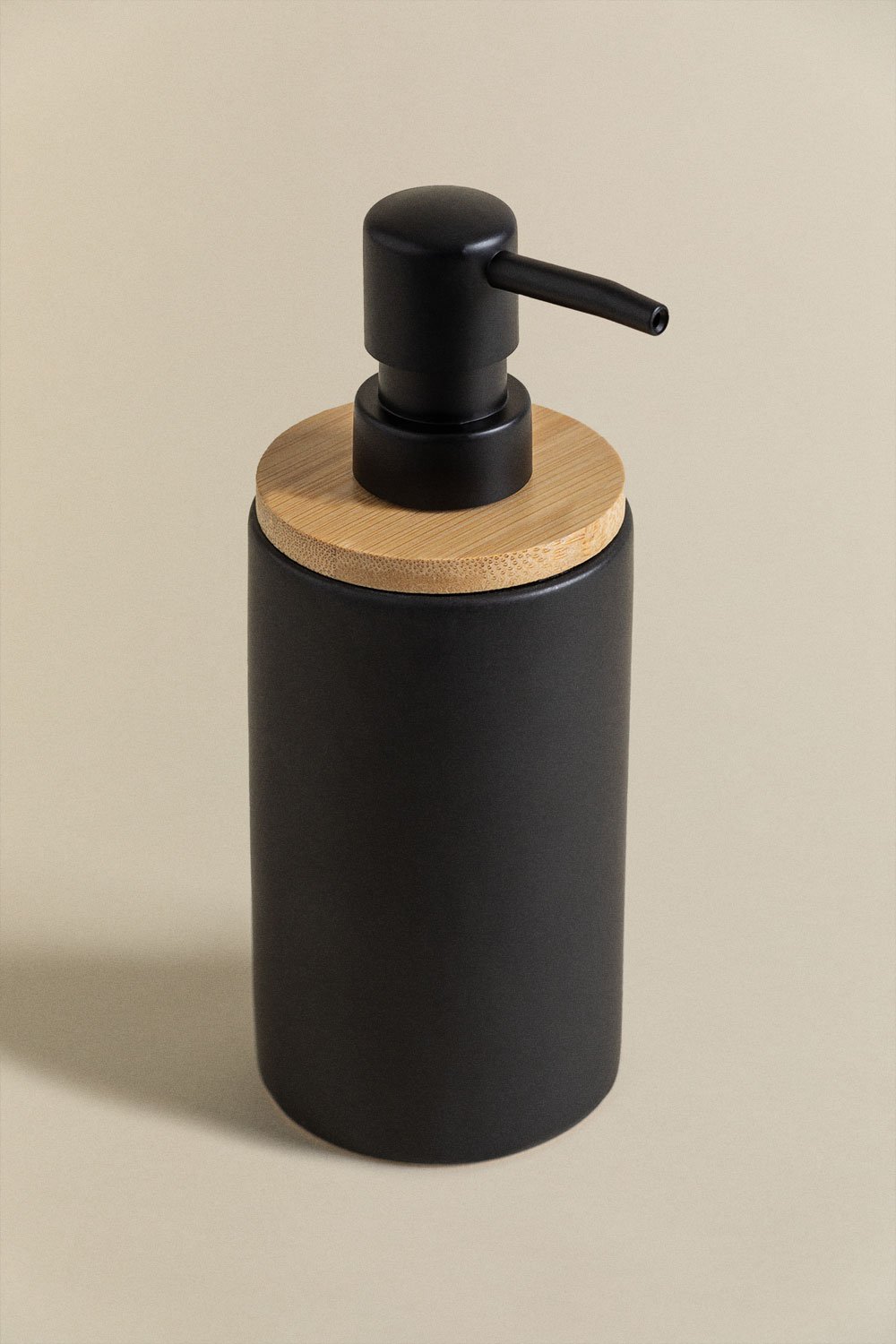 Dispenser per sapone in ceramica e bambù Elvan
