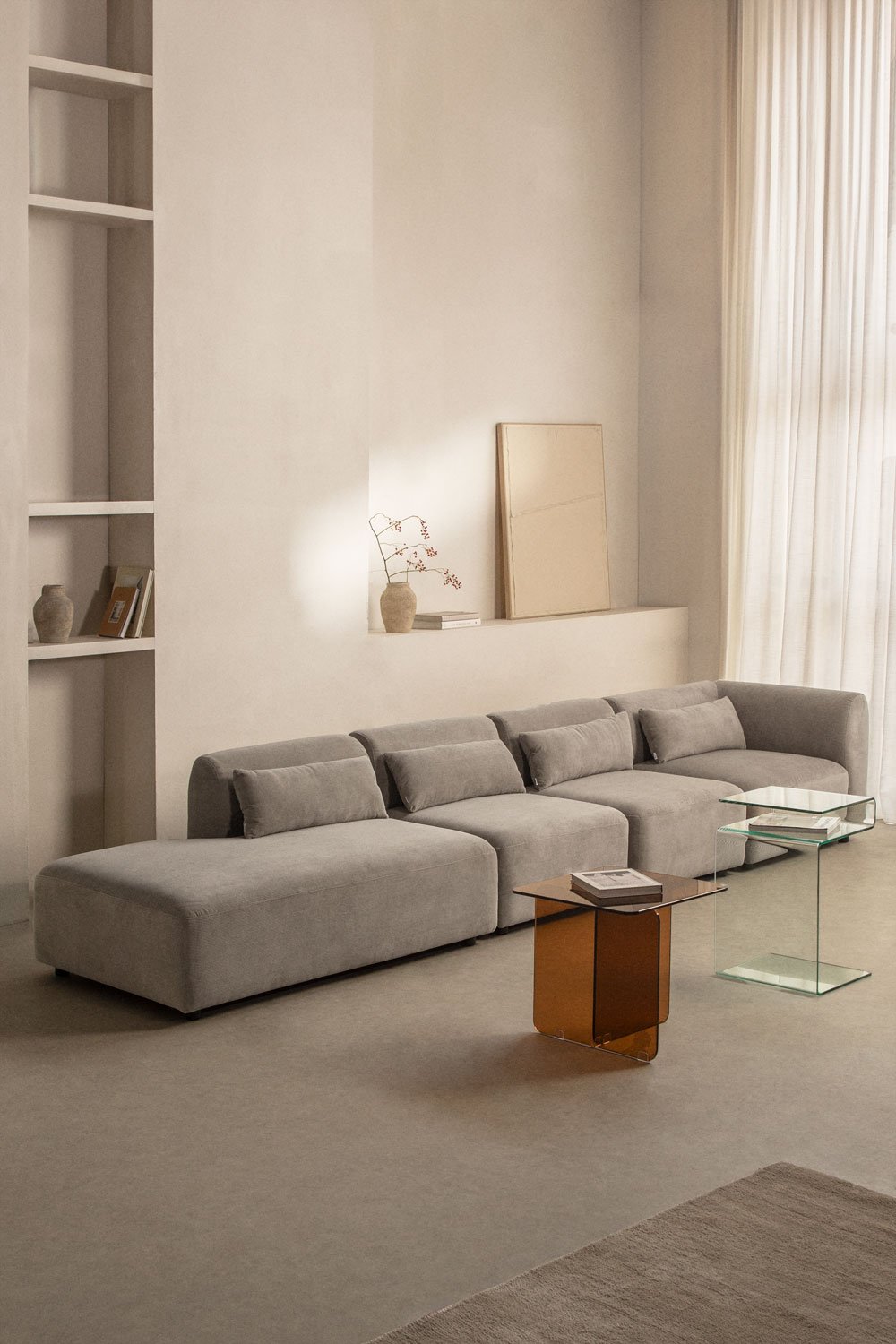Divano angolare modulare in 4 pezzi Fogler con chaise longue sinistra