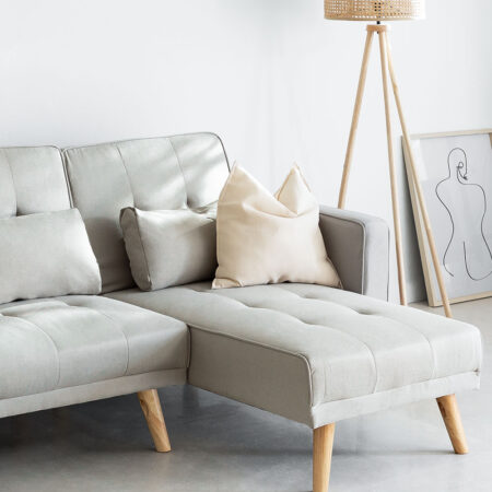 Divano Letto Chaise Longue 4 Posti in Tessuto Cupal