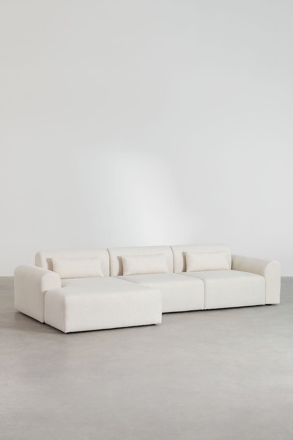 Divano componibile chaise longue sinistra in 3 pezzi in shearling Borjan
