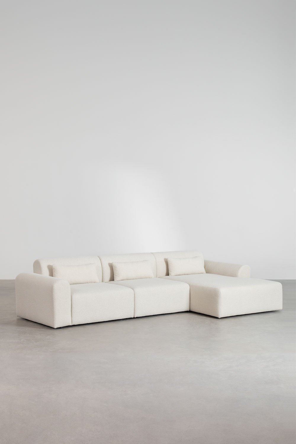 Divano componibile chaise longue destra 3 pezzi in shearling Borjan