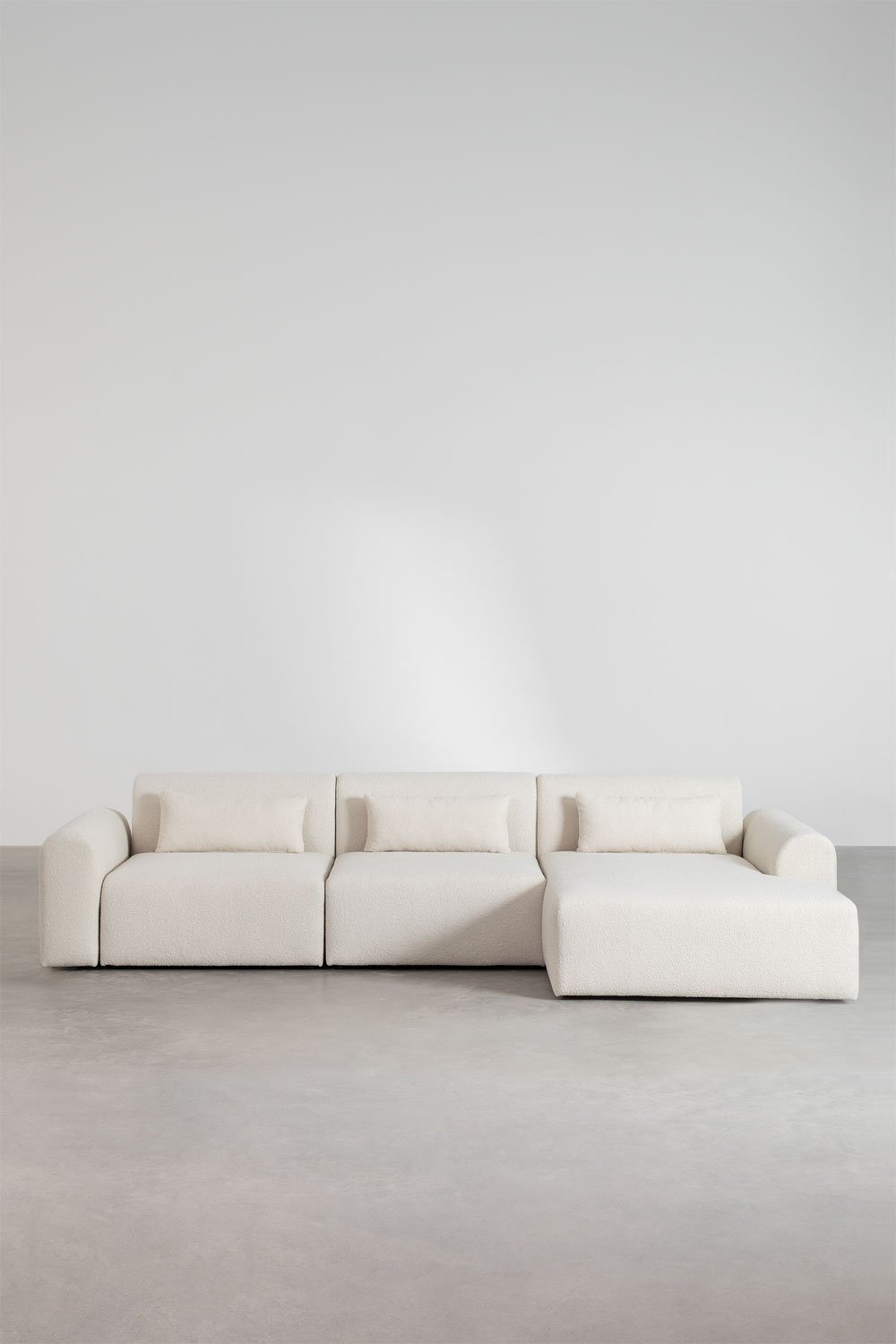 Divano componibile chaise longue destra 3 pezzi in shearling Borjan