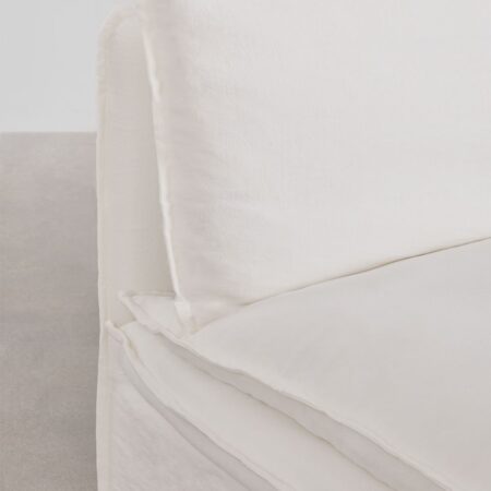 Divano chaise longue modulare in 3 pezzi Grace in lino e cotone