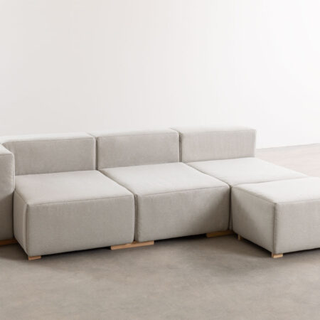 Divano chaise longue modulare 4 posti con 1 bracciolo Robert