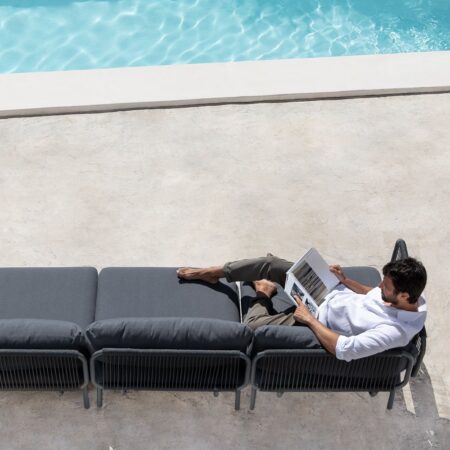 Divano da giardino angolare modulare in 3 pezzi Rubly