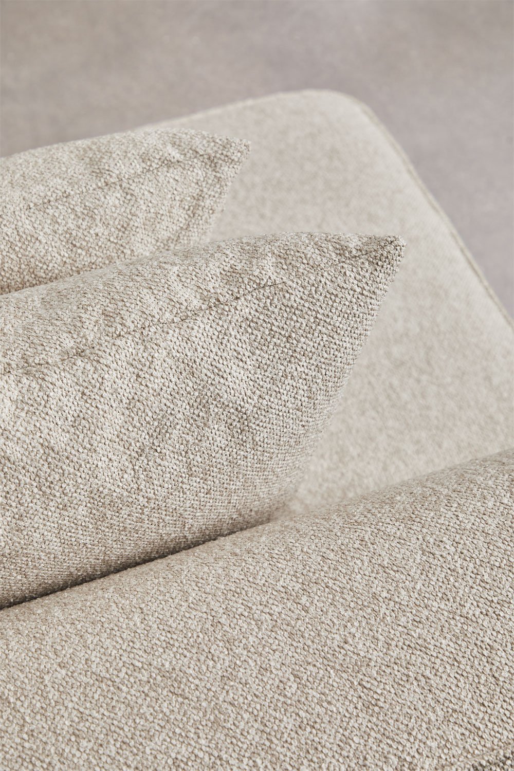 Divano modulare angolare a 2 pezzi con chaise longue destra e pouf rivestito Cardea
