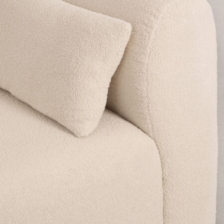 Divano componibile chaise longue destra in 2 pezzi con pouf Fogler