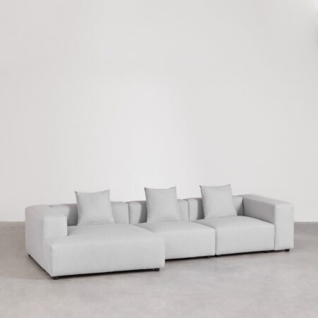 Sofà modulare con chaise longue sinistra a 3 pezzi (↔︎335 cm) con bracciolo alto Bruna