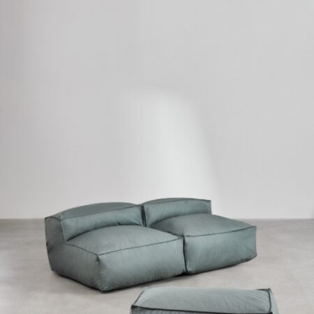 Divano modulare e pouf in 2 pezzi Dojans