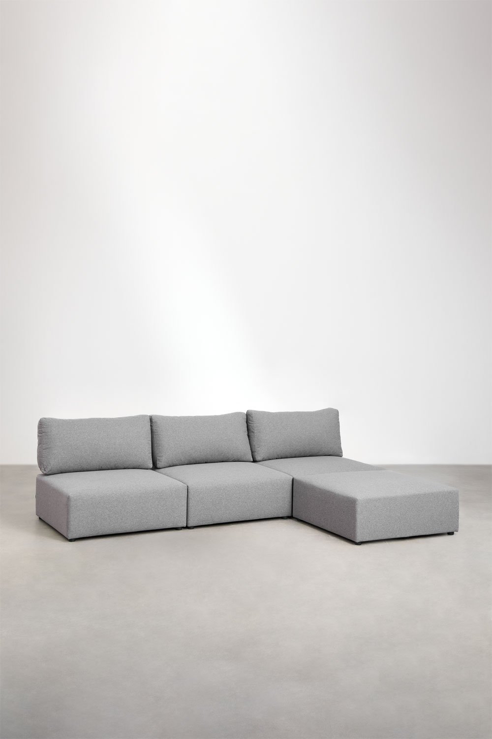 Divano componibile in 3 pezzi con pouf Kata