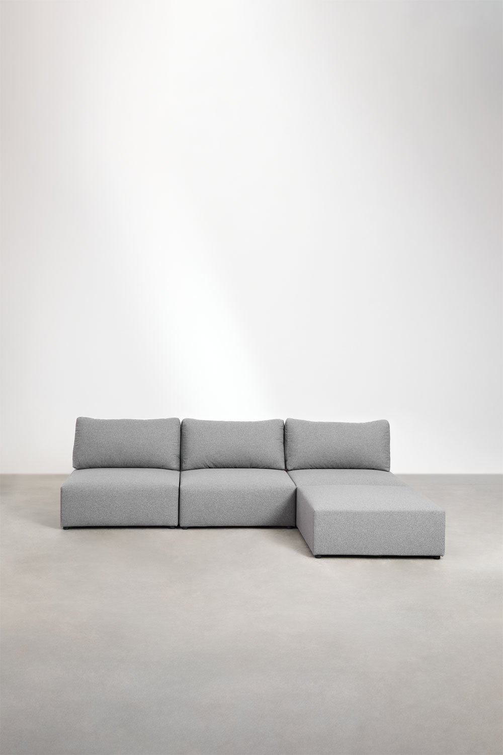 Divano componibile in 3 pezzi con pouf Kata