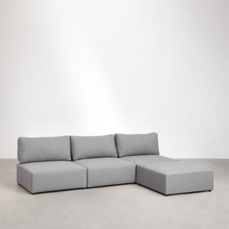 Divano componibile in 3 pezzi con pouf Kata