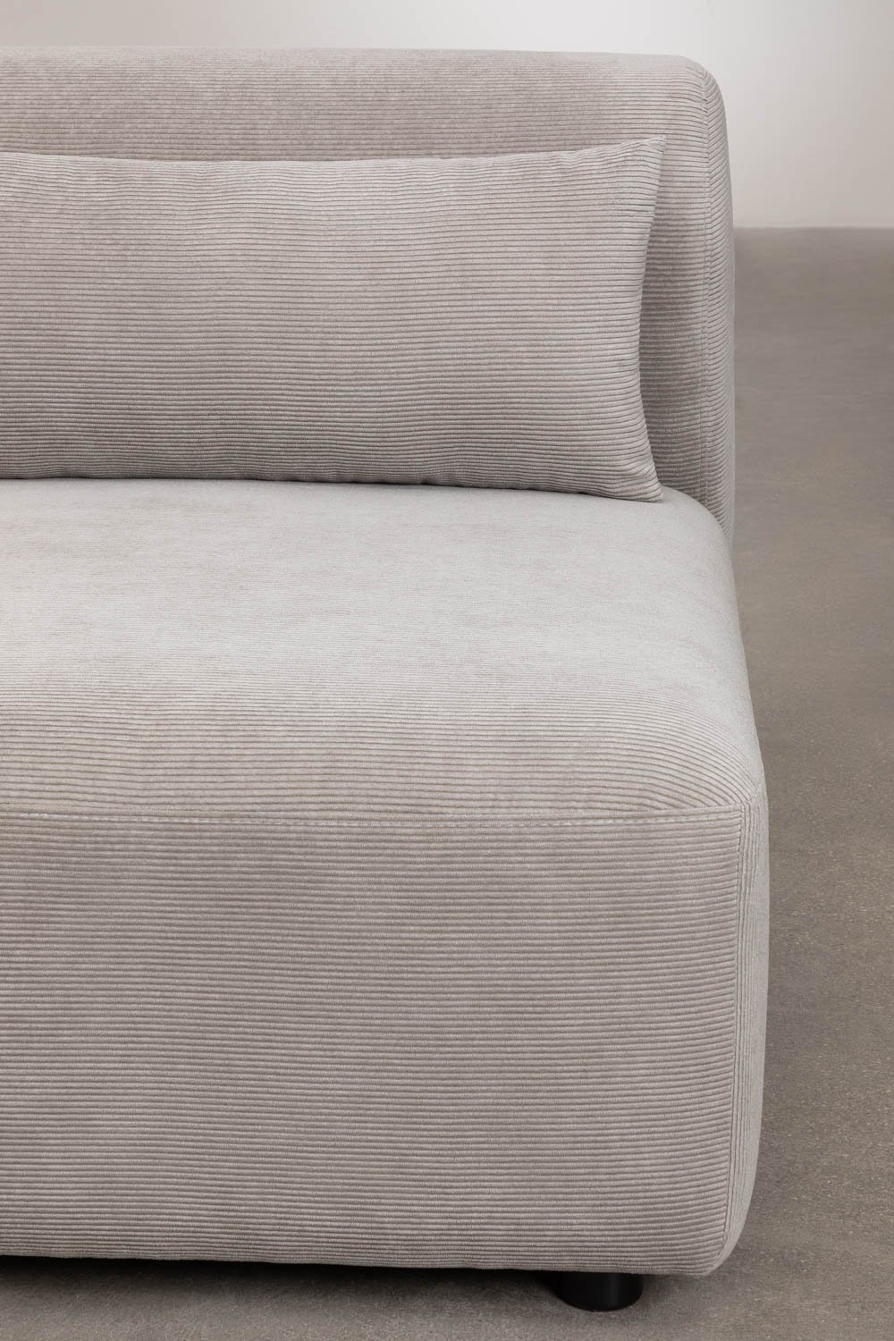 Set soggiorno con divano componibile in 3 pezzi, poltrona e pouf Fogler