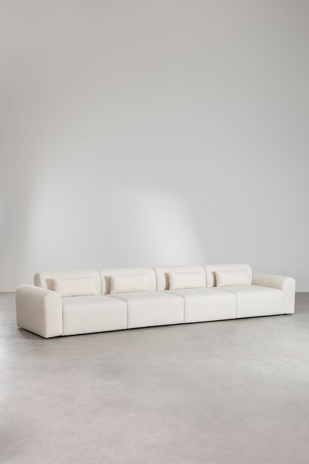 Divano componibile in 4 pezzi in shearling Borjan