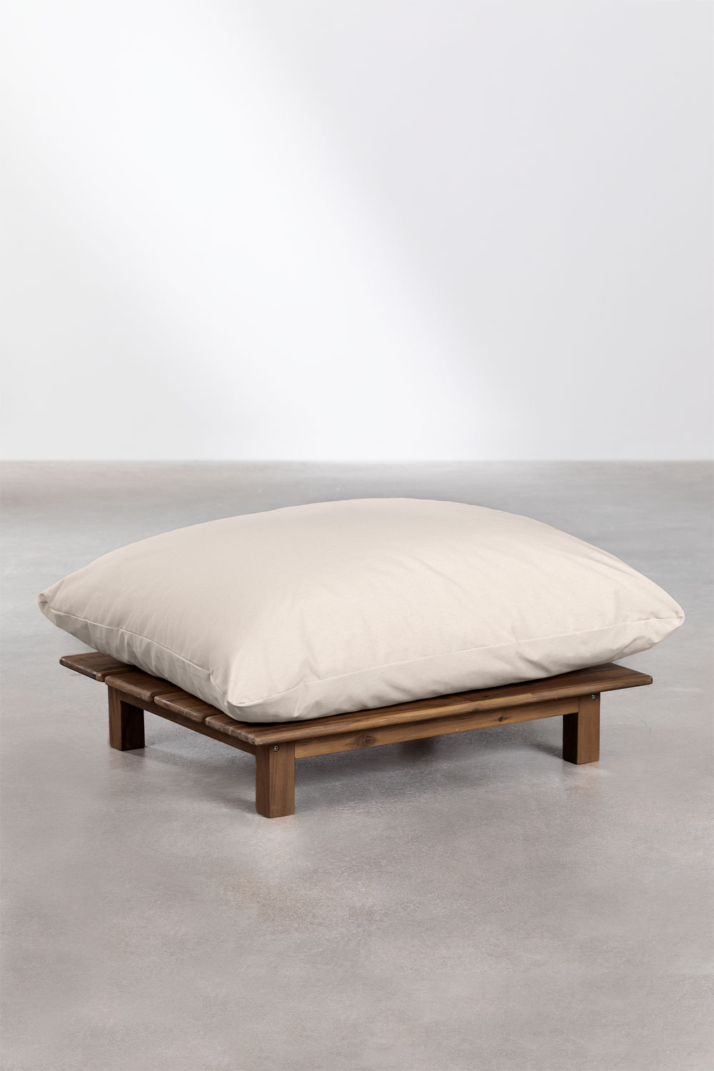 Divano reclinabile modulare a 3 pezzi con pouf in legno di acacia Brina