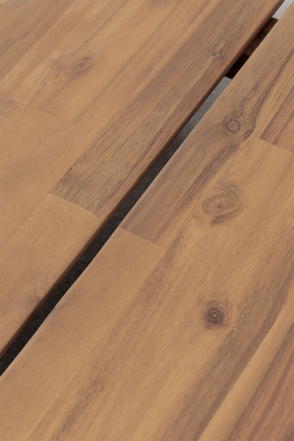 Set da giardino con divano modulare reclinabile a 4 pezzi, tavolino e pouf in legno di acacia Brina