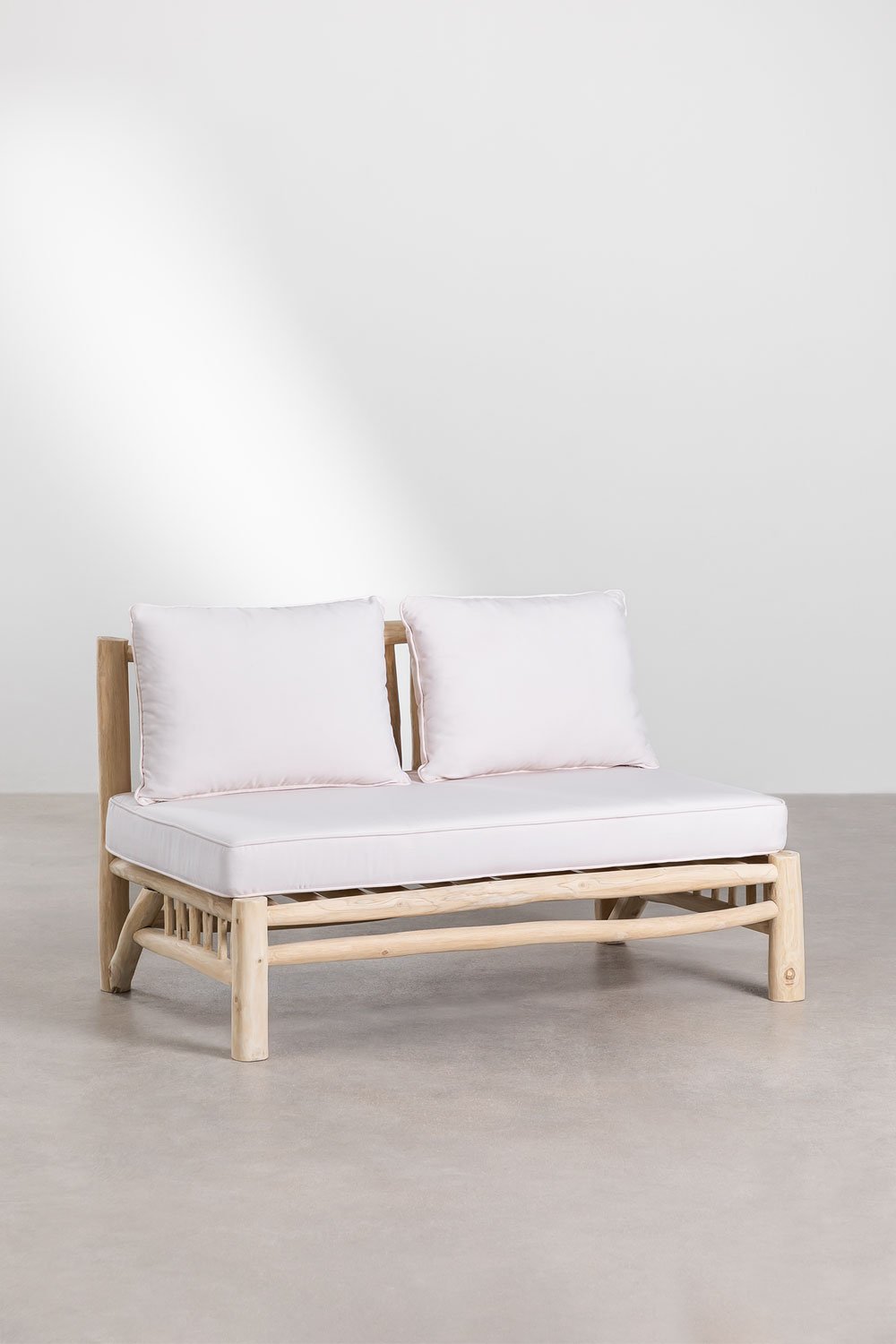 Divano da Giardino 2 Posti senza Braccioli in Legno Teak Narel