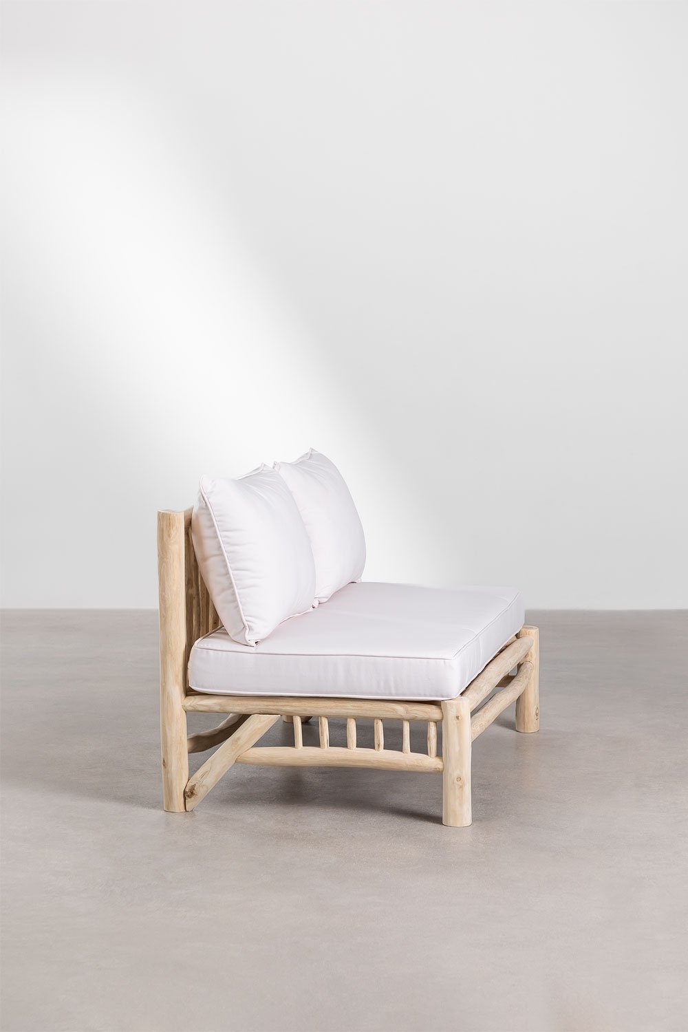 Divano da Giardino 2 Posti senza Braccioli in Legno Teak Narel