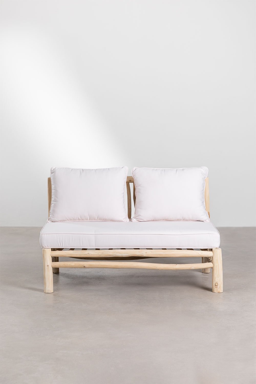 Divano da Giardino 2 Posti senza Braccioli in Legno Teak Narel