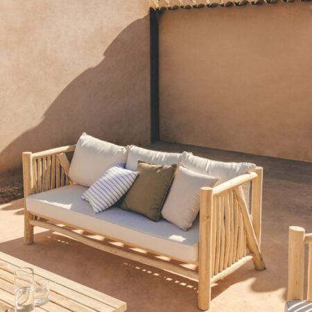 Divano da giardino 3 posti in legno di teak Narel
