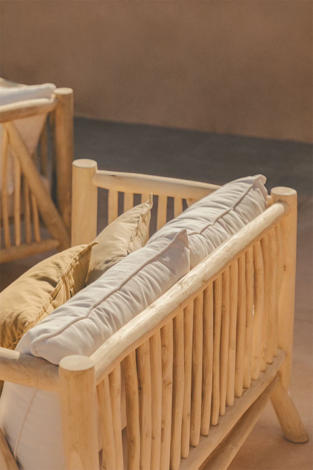 Divano da giardino 3 posti in legno di teak Narel