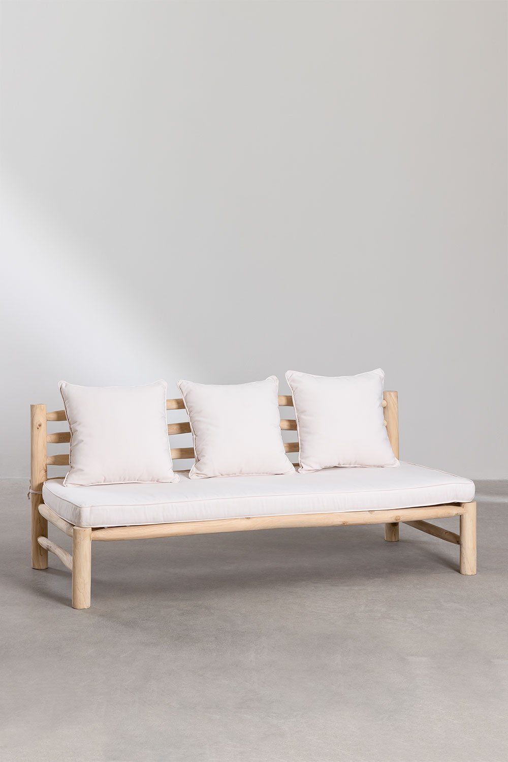 Divano da Giardino 3 Posti in Legno Teak Nabila