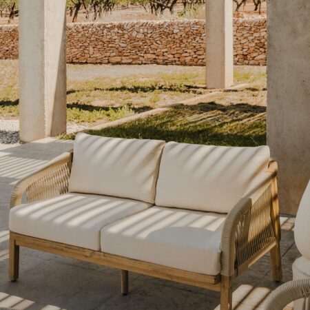 Divano da giardino a 2 posti in legno di acacia Dubai