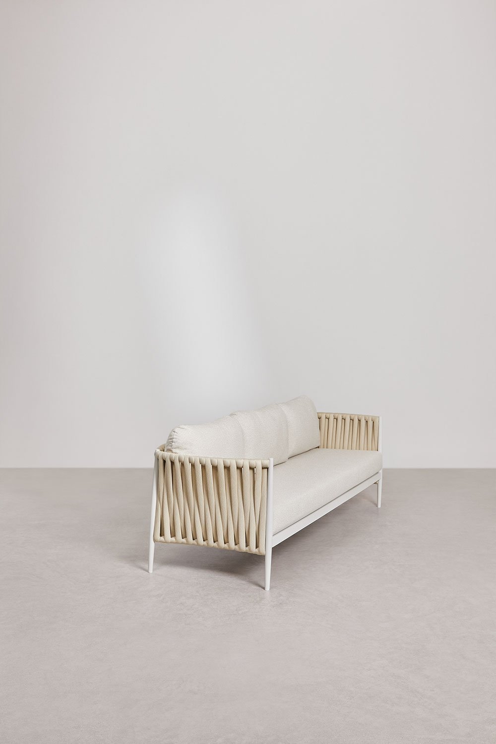 Divano da giardino 3 posti in alluminio e tessuto bouclé Sereilen