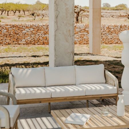 Divano da giardino 3 posti in legno di acacia Dubai