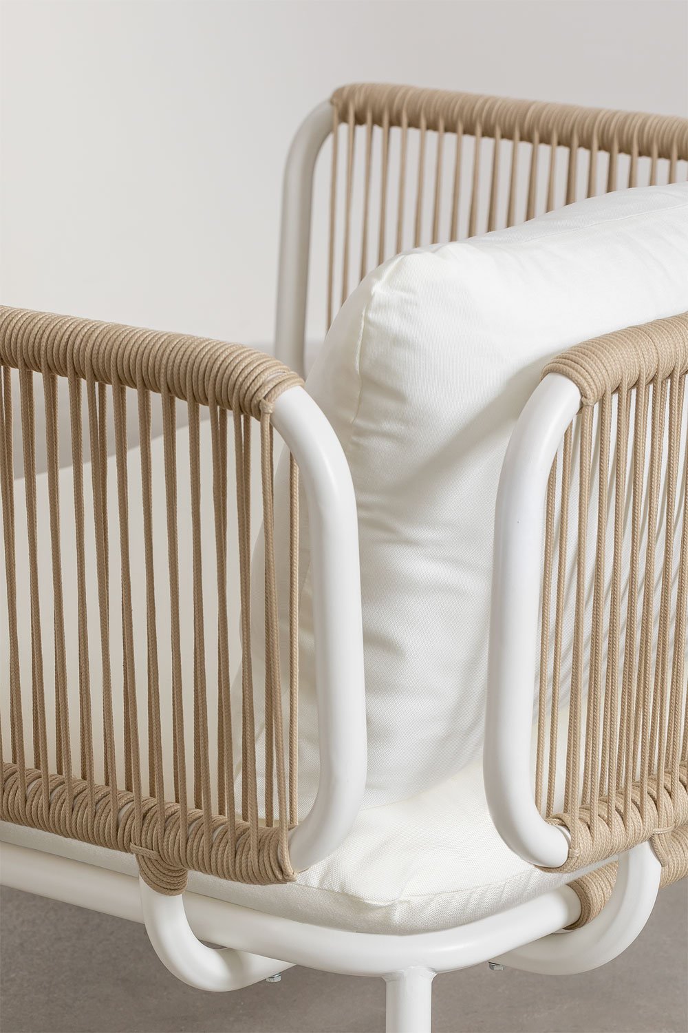 Divano da giardino angolare componibile in 4 pezzi con pouf e poltrona Roubly