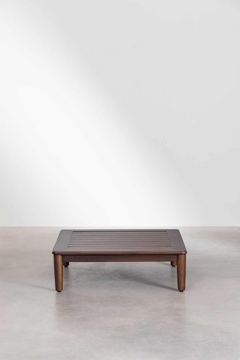 Set da giardino con divano angolare componibile 4 pezzi, tavolino e pouf in legno di Acacia Giulia