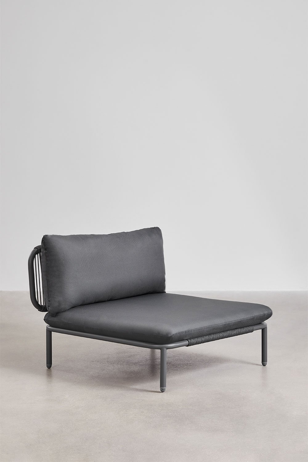 Divano da giardino componibile in 2 pezzi e pouf Roubly