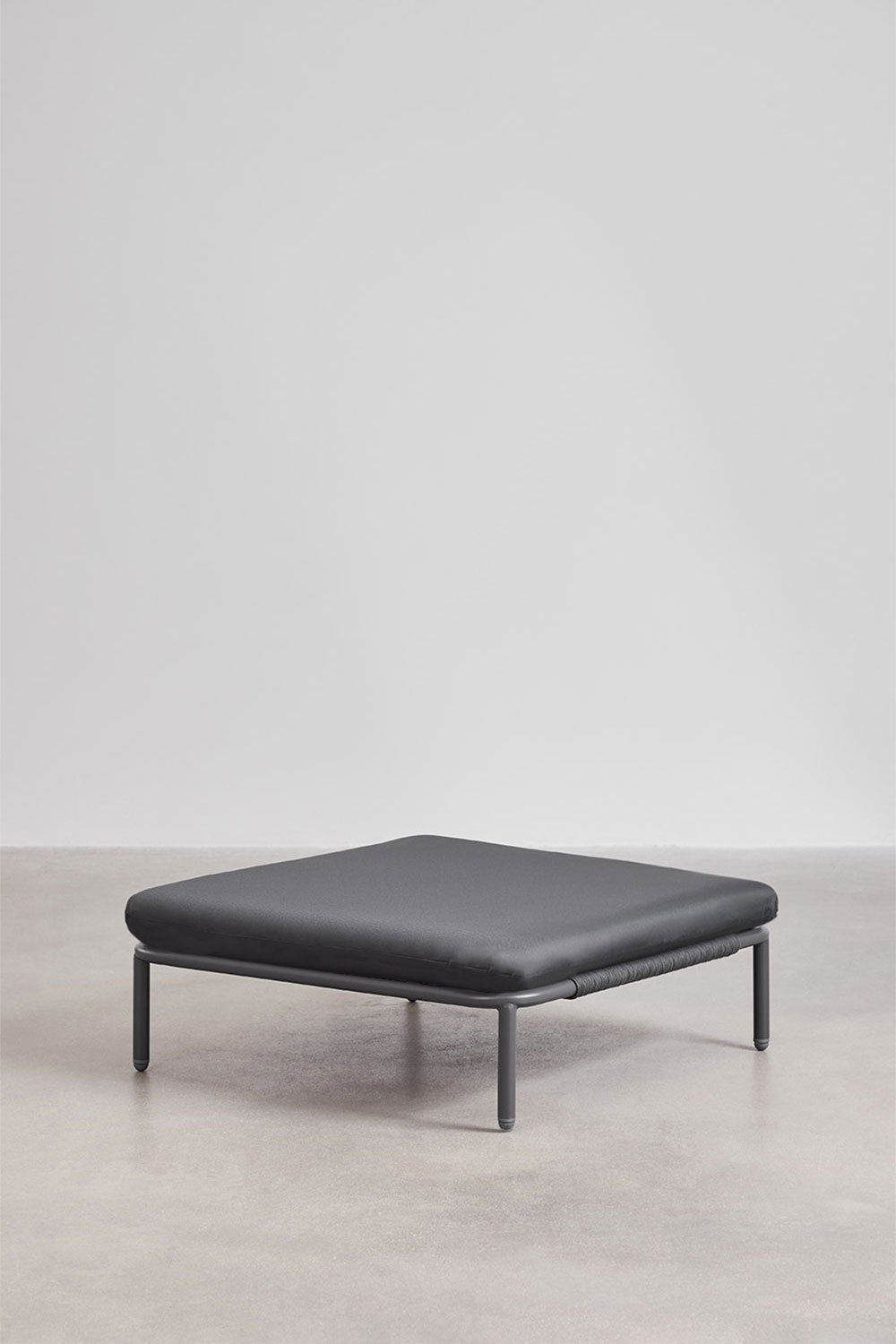 Divano da giardino componibile in 2 pezzi e pouf Roubly