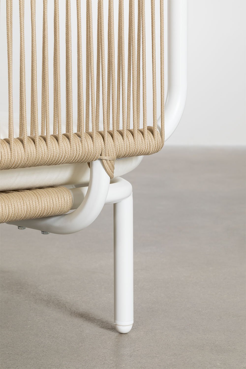 Divano da giardino componibile in 4 pezzi con 2 poltrone angolari e pouf Roubly