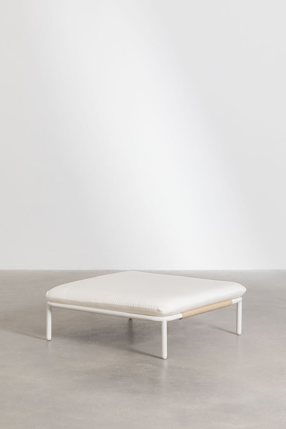 Divano da giardino componibile in 4 pezzi con 2 poltrone angolari e pouf Roubly