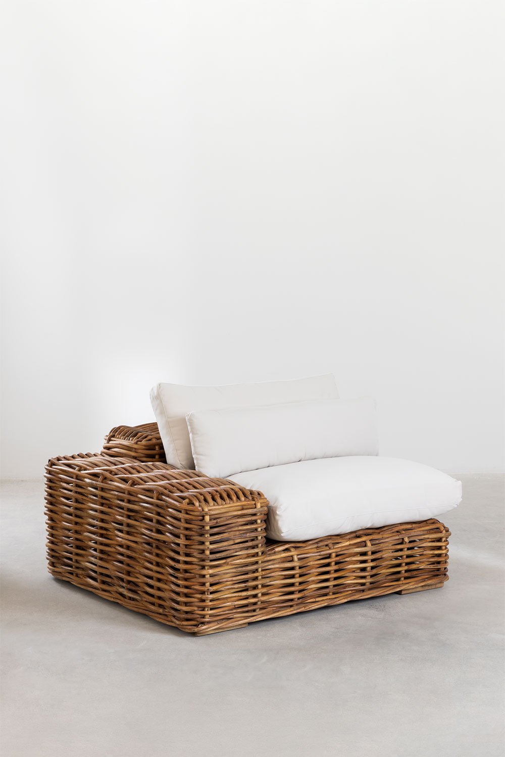 Divano da giardino componibile in 4 pezzi e pouf Milu