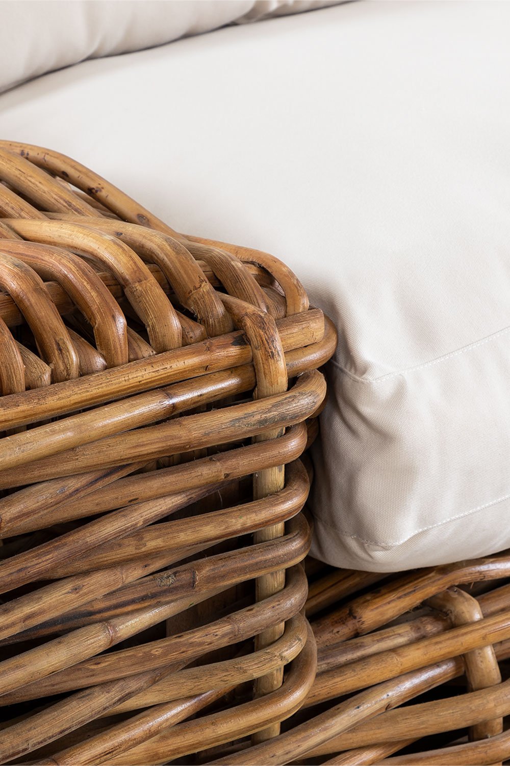 Divano da giardino componibile in 4 pezzi e pouf Milu