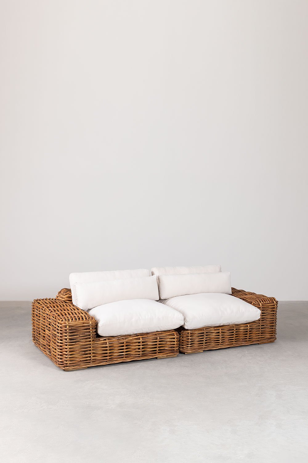 Divano da giardino modulare in rattan Milu 2 pezzi